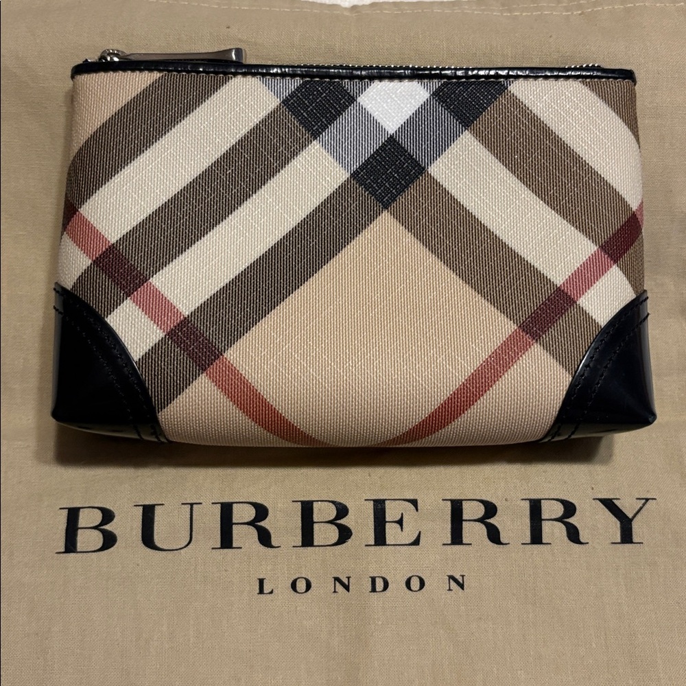 Authentic Burberry Plaid cosmetic bag